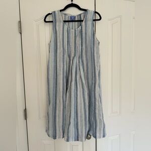 Pine Cone Hill 100% linen sleeveless midi dress S/M EUC
